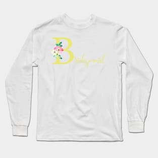 Yellow Floral Bridesmail illustration Long Sleeve T-Shirt